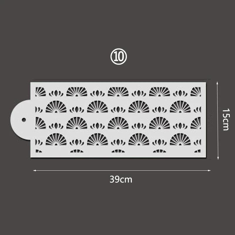 New Fondant Stencils Lace Flower Spike Pattern Style Cake Stamp Embossing Mold Wedding Cake Decoration Edge Template Baking Tool