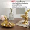Harz-Kaninchenfigur mit abnehmbarer Schale zur Aufbewahrung von Ohrringen und Ringen Heimdekoration Eingangsbereich-Accessoire