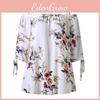 Elegant Fashion Womens Plus Size Floral Print Cold Blouse Camis Casual Shoulder Tops