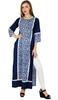 Bimba Women Blue Rayon Long Straight Kurta Pannel Kurti Formal Ethnic Blouse