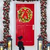 50cm Xmas Wreath Artificial Decorative Front Door Hanging Wreath with Light for Holiday Home Decor Type A