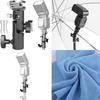 TuxFezug Umbrella Camera Flash Strobe Speedlight Speed Angle Adjustable Umbrella Hot Shoe and Screw Tripod Cleaning Cloth Included of Holder, Bracket,
