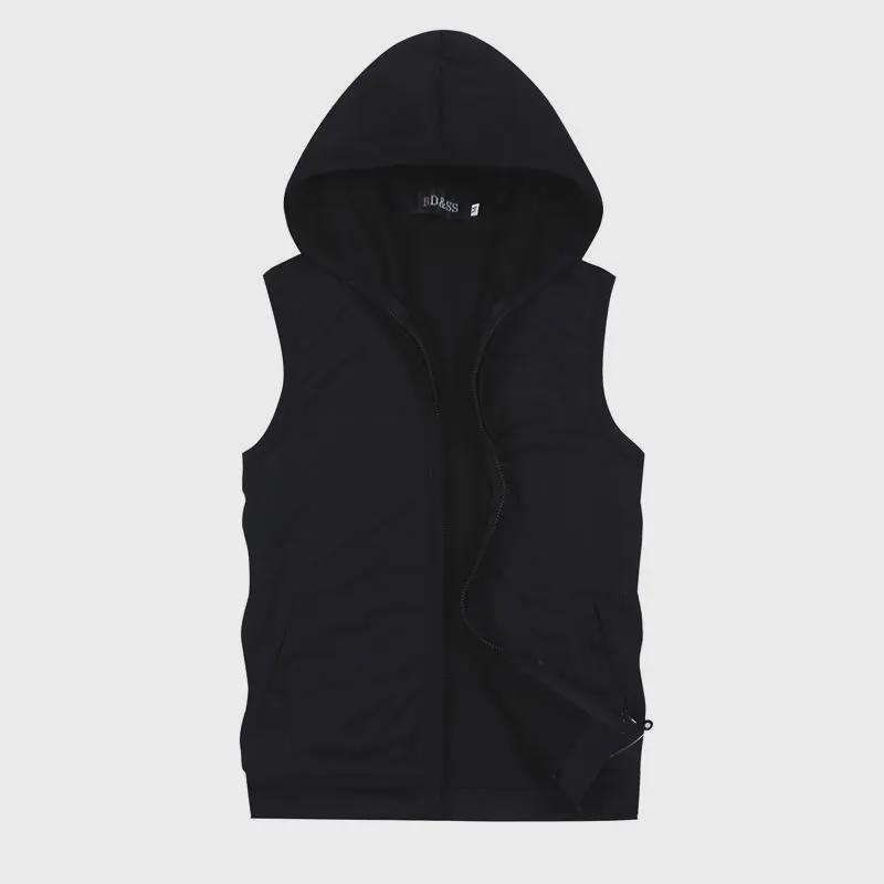 Gilet con cappuccio slim alla moda da uomo: Giacca fitness senza maniche primaverile e autunnale