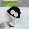 Elegant Camellia Flower Cap French Style Women's Formal hat Vintage Floral Bowler Hat  Famale