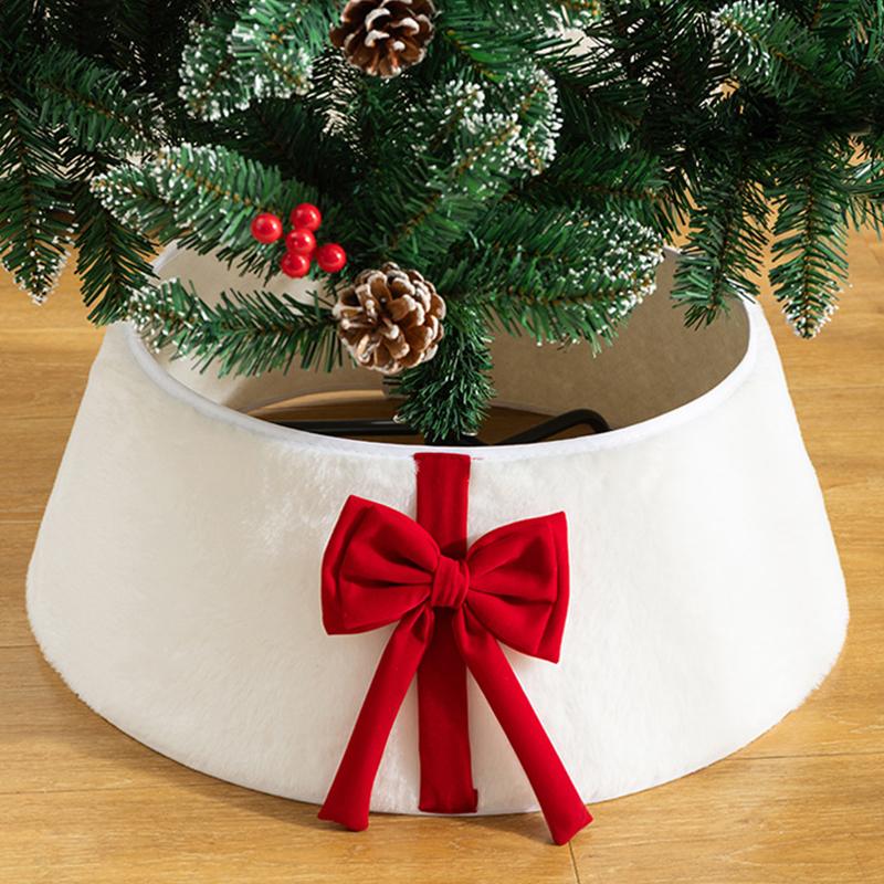 1PC Red Green White For Artificial Trees Tree Stand Base Holiday Plush Cloth Home Decor Bow Christmas Tree Collar Festival