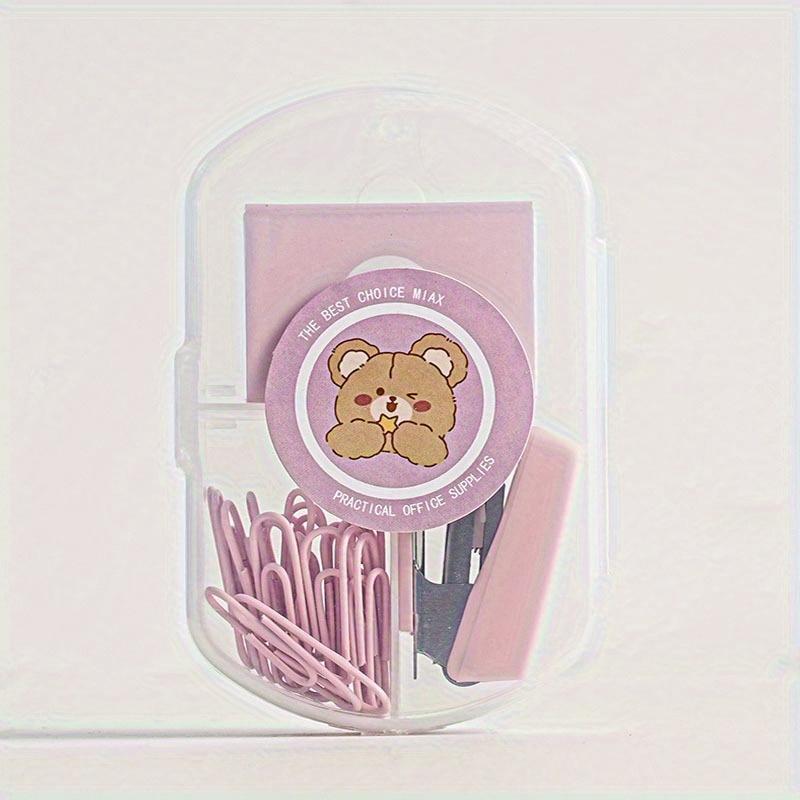 

Compact Macaron Stapler Collection | Handy Mini Stapler + Paper Clips | Three-Piece Office Supplies Set | Ideal for Students/Home Use