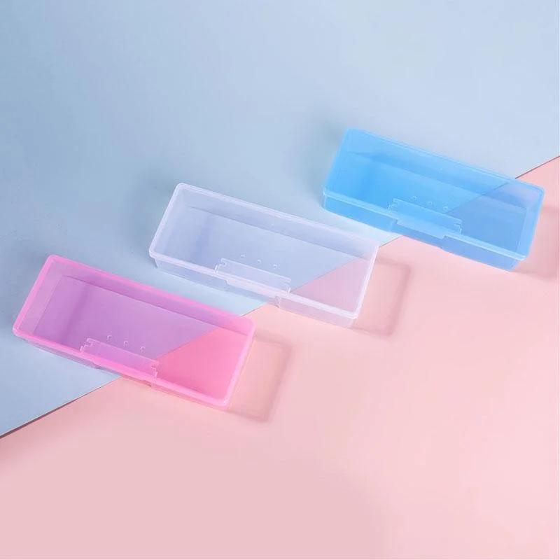 1 Stück leere rechteckige Aufbewahrungsbox Multifunktions-Nagelkunst Strasssteine Pinsel Werkzeuge Behälter Kleine Gegenstände Stifte-Organizer-Etui