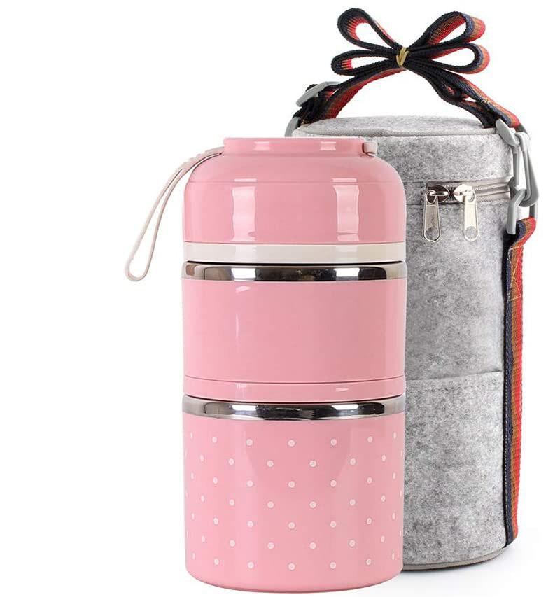 Z40 Portable Thermos Lunch Box Food Container 2/3 Layer Bento Box Stainless Steel Insulated Lunch Box for Food Storage Container