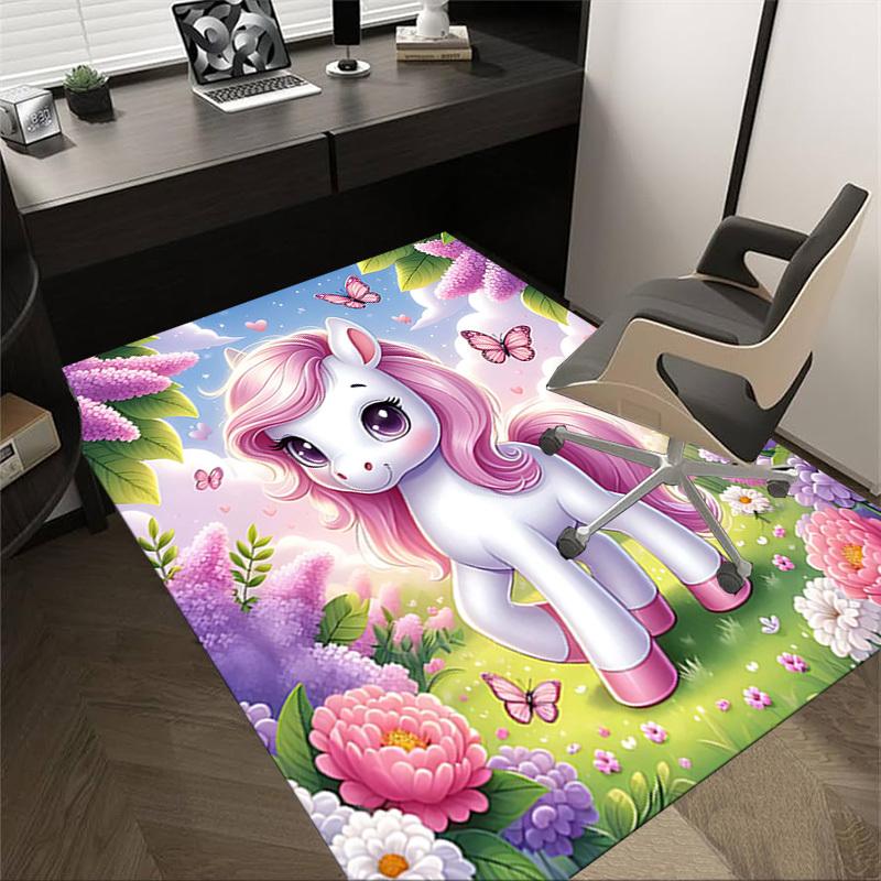 

1PC Unicorn Fantasy Anti-slip carpet, suitable for Office, bedroomand playrooms. It can also be used as a sofa footrest cover-W19 60cm by 90cm