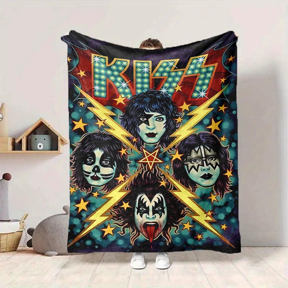 1PC KISS Band Blanket, Throw For Sofa, Bed, Travel, Camping, Livingroom,