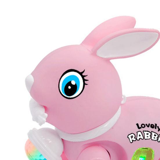 2023 Rabbit Toy Music Lovely Luminescent with Traction Rope Attract Attention Entertainment Learning Crawling Cartoon Electronic Walking Rabbit Toy