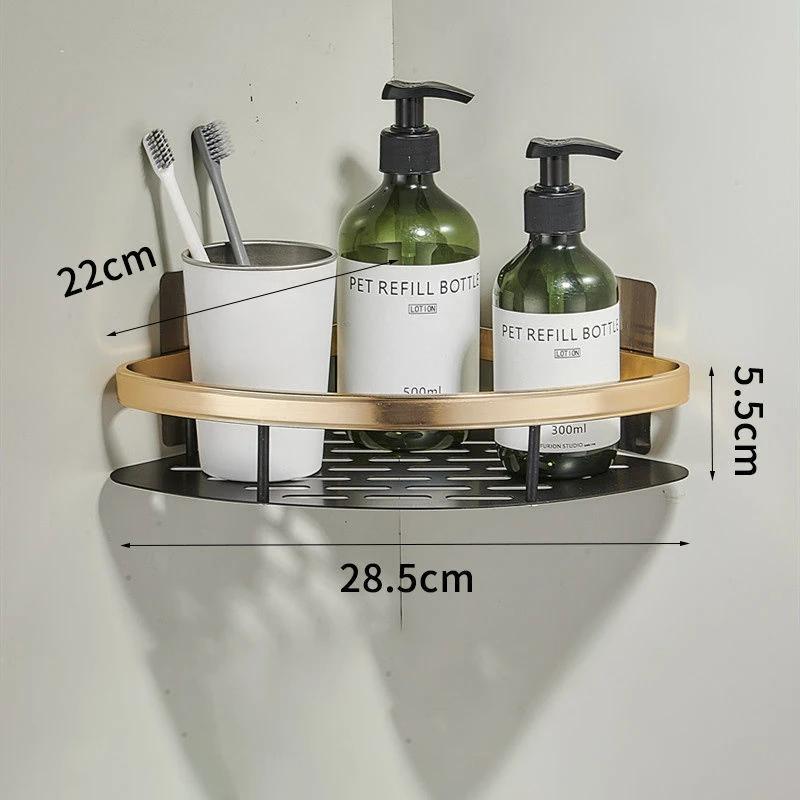 Punch-free Wall Mounted Bathroom Storage Organizer Shelf Shampoo Makeup Storage Rack For Kitchen Bathroom Accessories