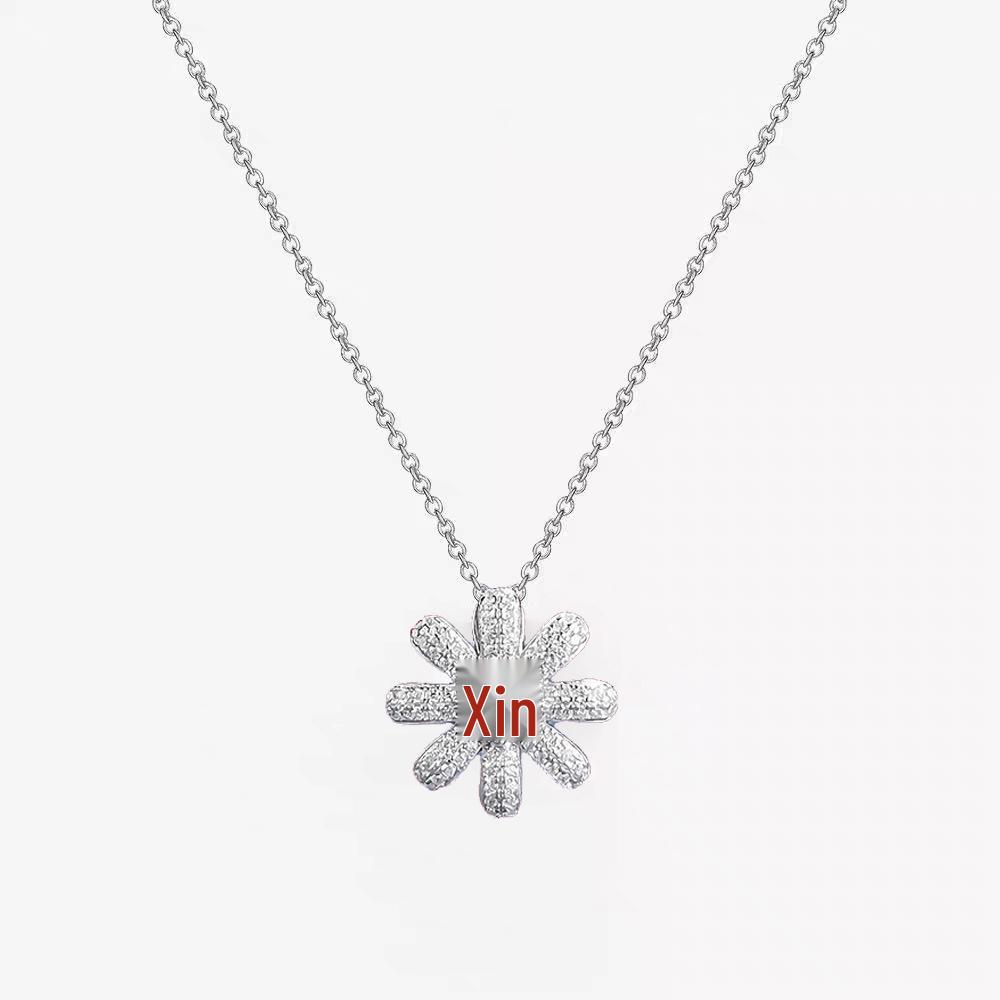 

Zhuozhifan 5.0mm Fanta Orange Ice Flower Cut Stone Necklace for Women, European & American Style 925 Silver