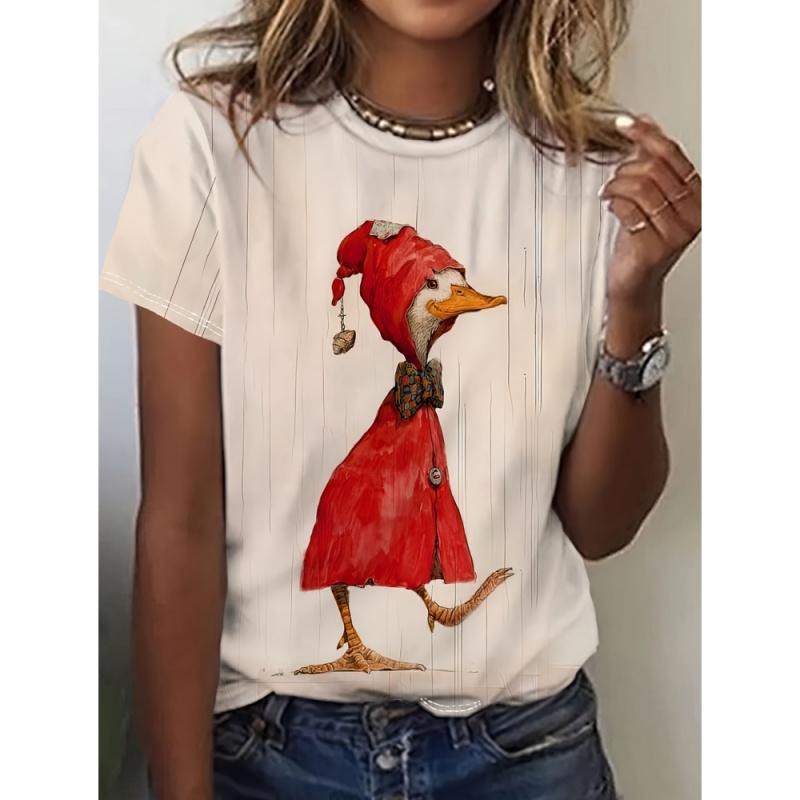 Cat Fox Sloth Pattern T Shirt for Women Fun Animal 3D Printed Short Sleeves Summer Loose T-Shirts O-Neck Tees Streetwear Top