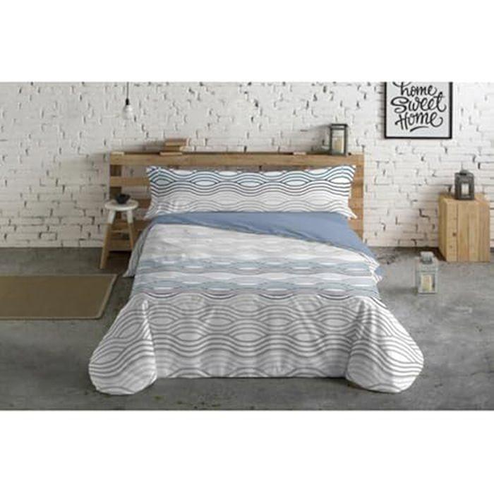 Hosteline Jeu De Housse De Couette Mojacar Bleu Lit De 90 3 Pièces