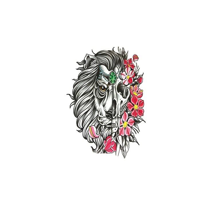 Adesivo de tatuagem de caveira, significado eterno, alerta de relógio, rosa vermelha, capa de peito de pistola, adesivo de transferência de água