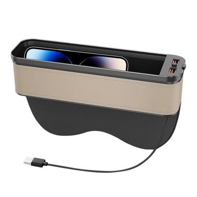 Car Seat Gap Filler Organizer LED Colorful Light Change With USB Charging Auto Front Seat Crevice Storage Box Accessories