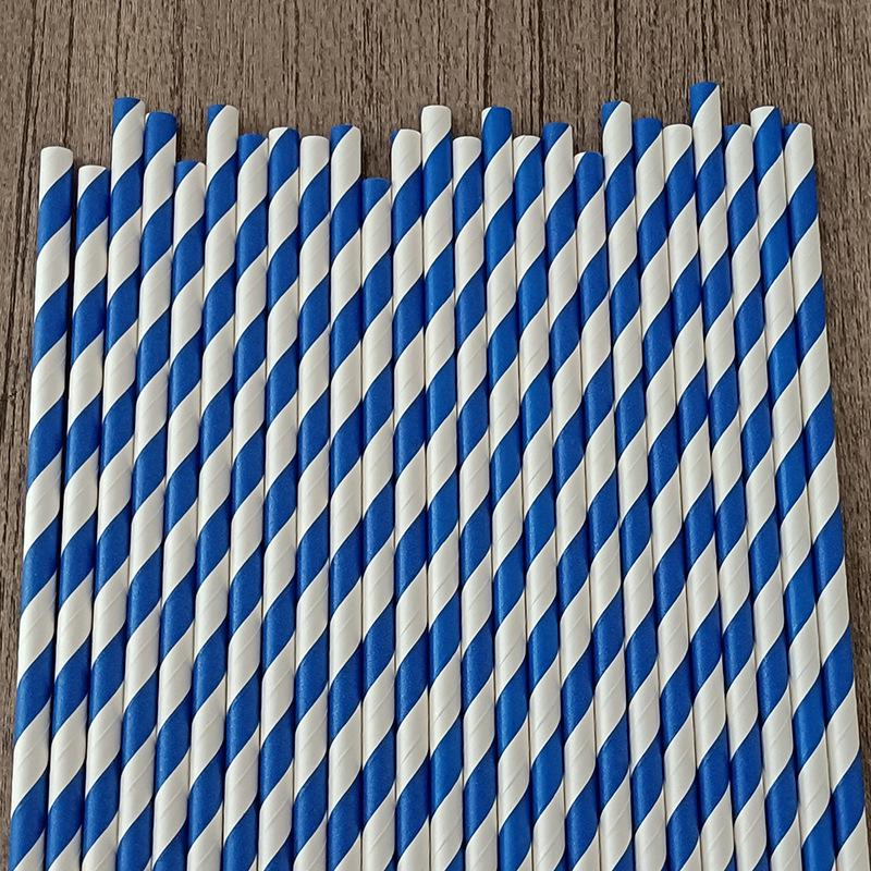 25 Colorful Striped Paper Straws - Disposable, Creative, Decorative for Desserts & Beverages
