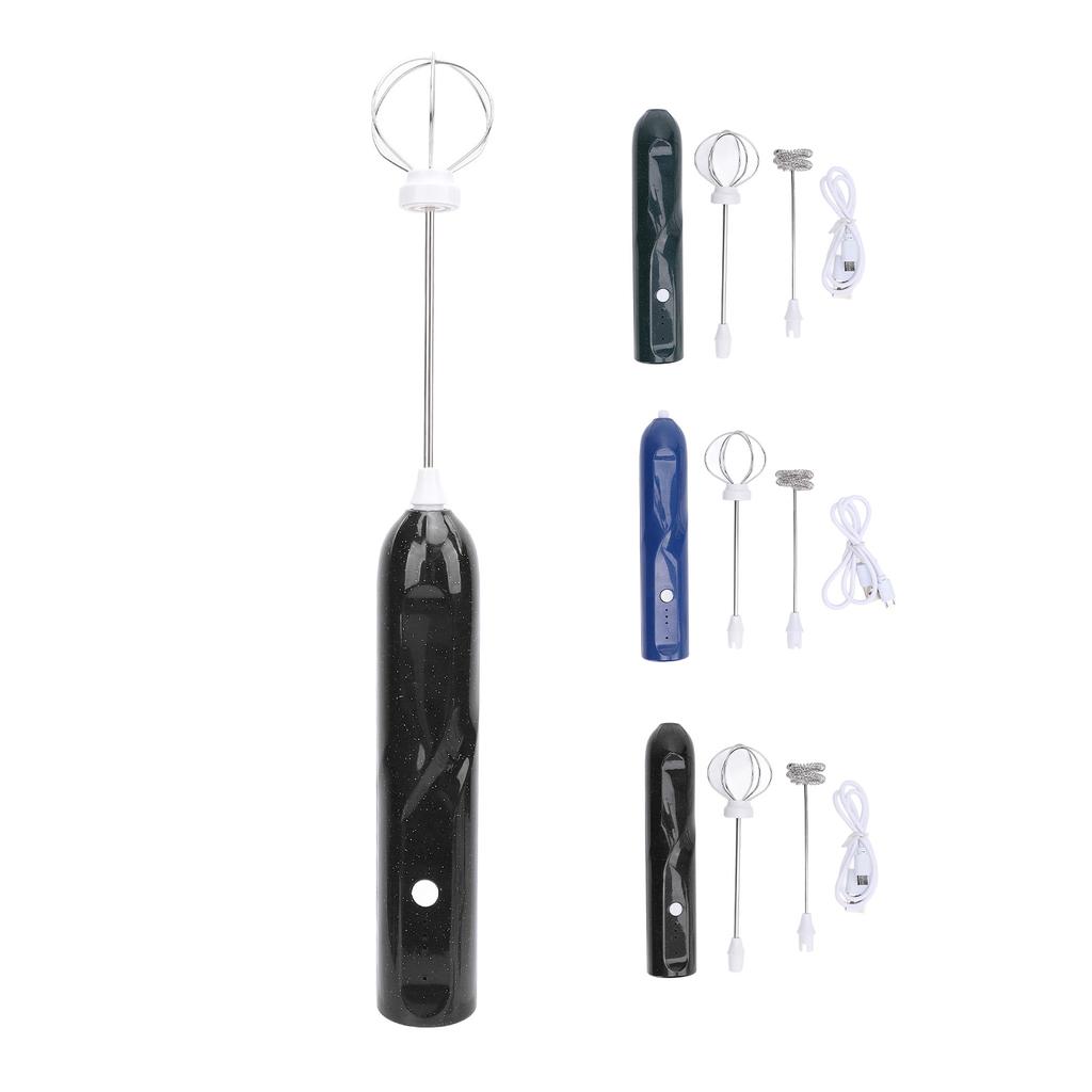 Rechargeable Milk Frother Handheld Milk Frother Wand With 2 Whisk Attachments Electric Whisk Drink M