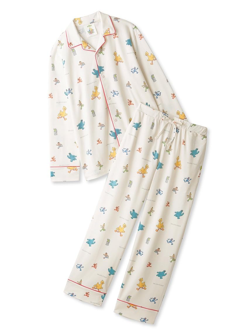 

Мужская рубашка с узором, длинные брюки, комплект PMCT235926 OWHT L [Gelato Pique] [Sesame Street] Универсальная и мужская