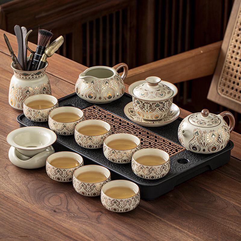 Chaxun Ru Kiln Dunhuang Ceramic Gongfu Tea Set