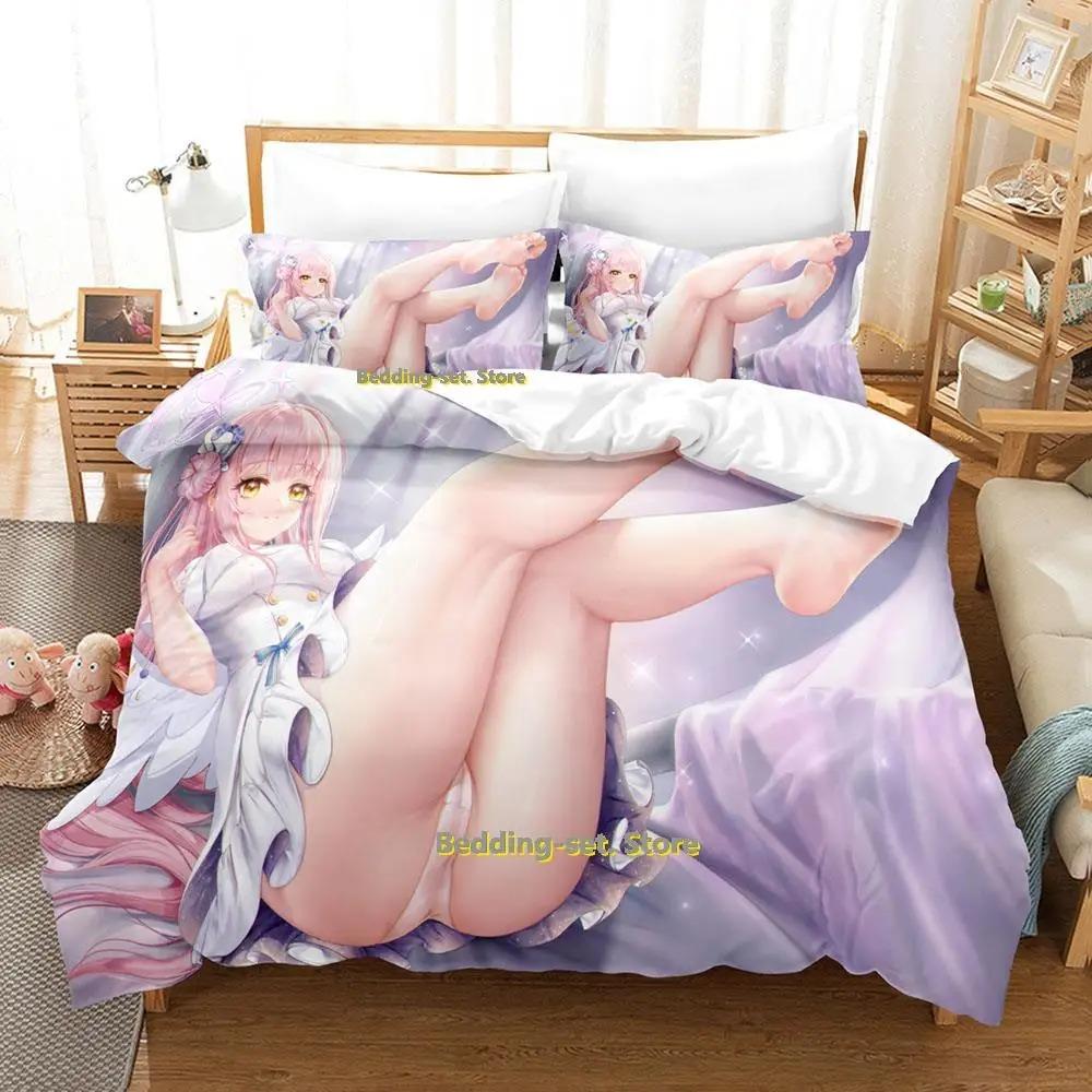 Comfortable Anime Print Bedding Set With Duvet Cover And Pillowcases Single Twin Full Queen King Sizes For Adults And Kids
