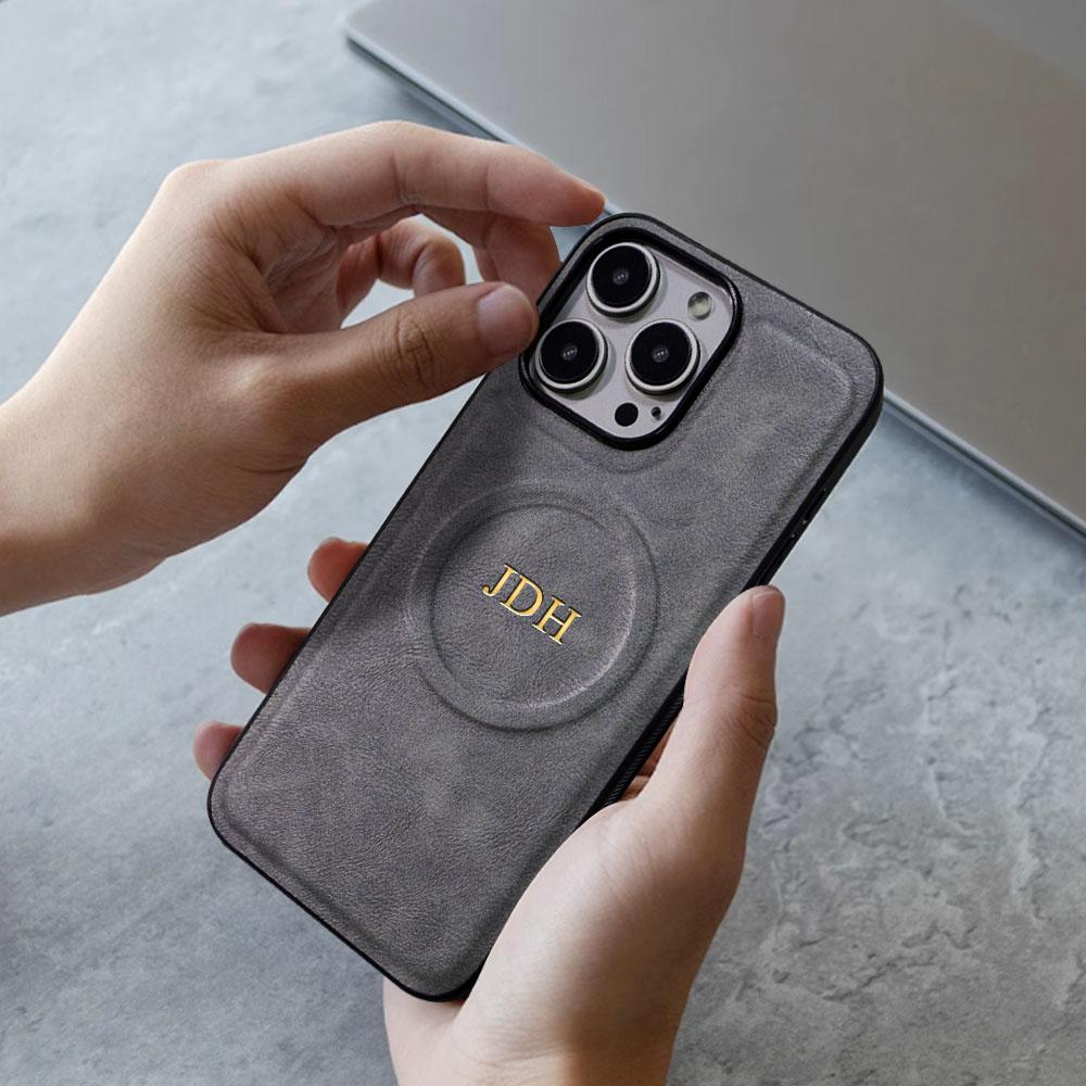 

Personalized Case For iPhone 11 12 13 14 15 16 Pro Max Initials Name Magnetic For Magsafe Wireless Charging Cover For iPhone 12