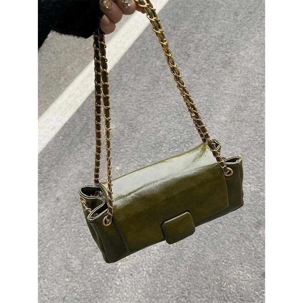 Retro feminine Achsel-Schultertaschen neue Textur Plutoniumleder Ketten Umhängetasche