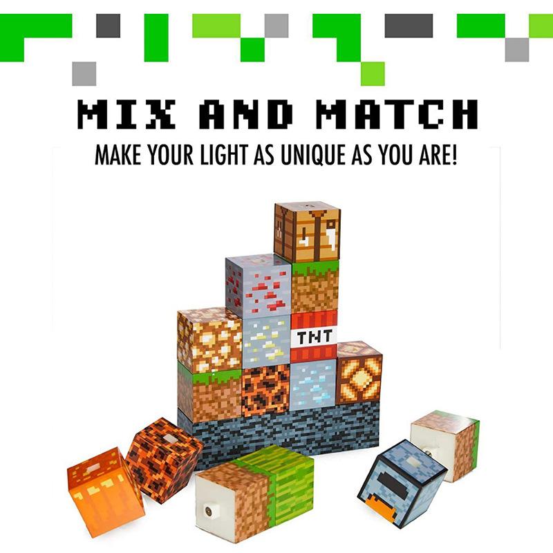 USB Minecraft Square Blocks Custom Stitching Lamp DIY Stitching Lamp