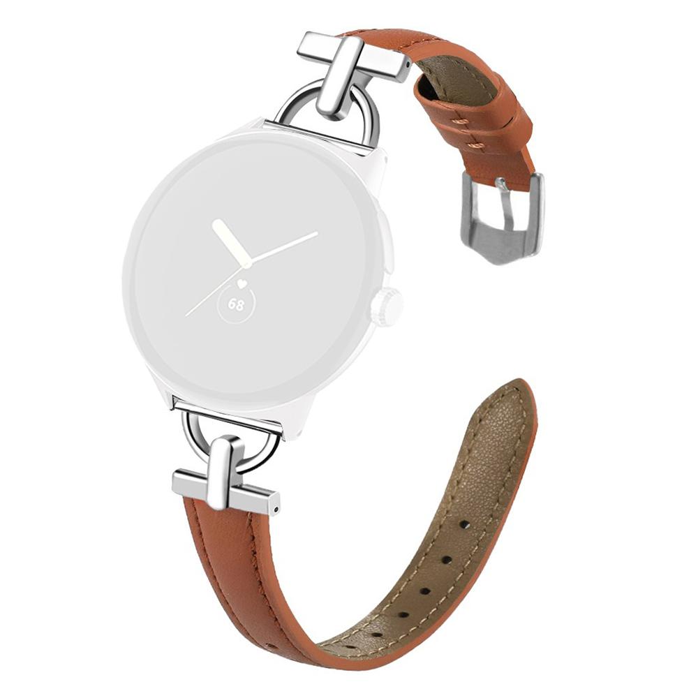 Genuine Cow Leather Watch Band for Google Pixel Watch 3 41mm/Watch 2/Watch Wrist Strap with D Ring Connector