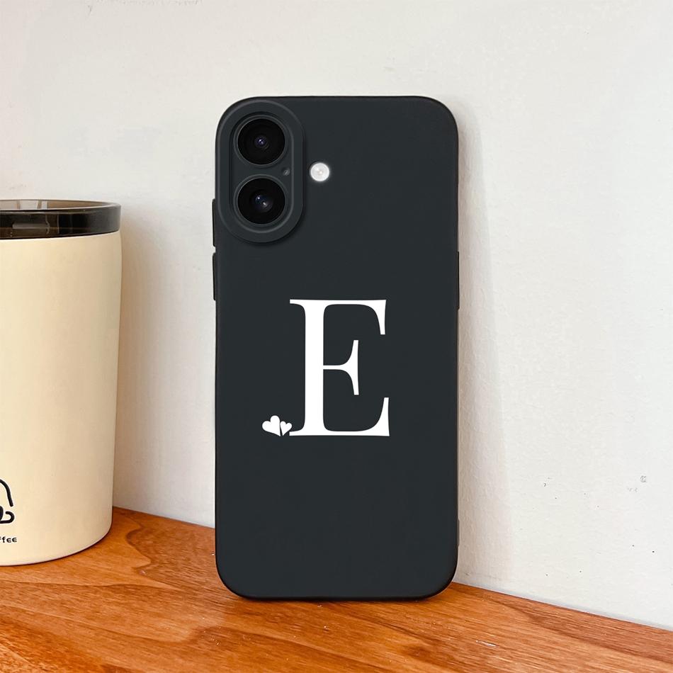 Simple Case For iPhone 17 Pro Max / iPhone Air Heart Letters Phone Cover For iPhone17 Camera Protection Anti Drop Soft Funda