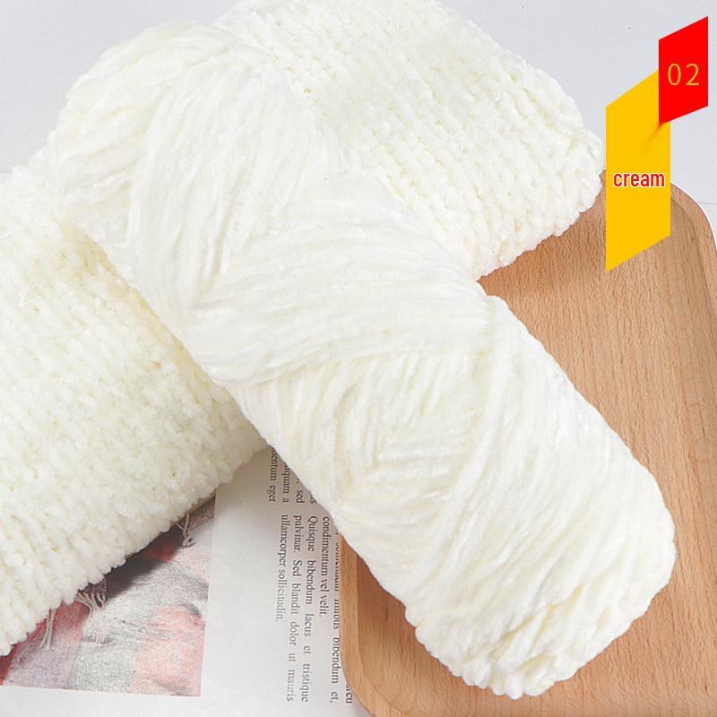 Chenille Gold Velvet Chunky Yarn Kit for Hats, Scarves, Sweaters, Dolls, and DIY Knitting
