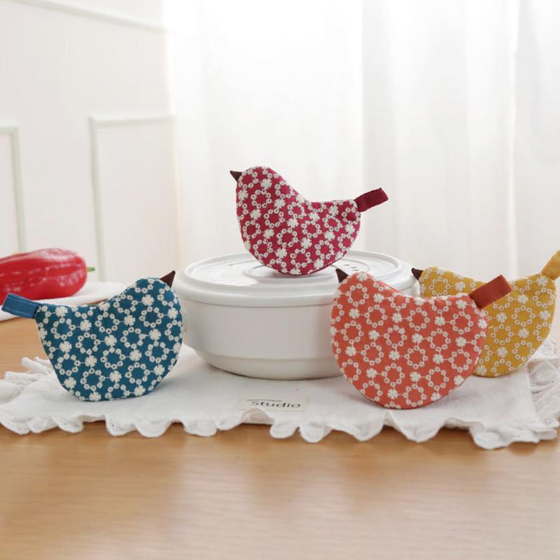 1Pc Embroidery Pattern Thermal Insulation Cotton Pot Clamp Creativity Heat-resistant Anti-scald Bird Pot Lid Cap Anti Scald Cover