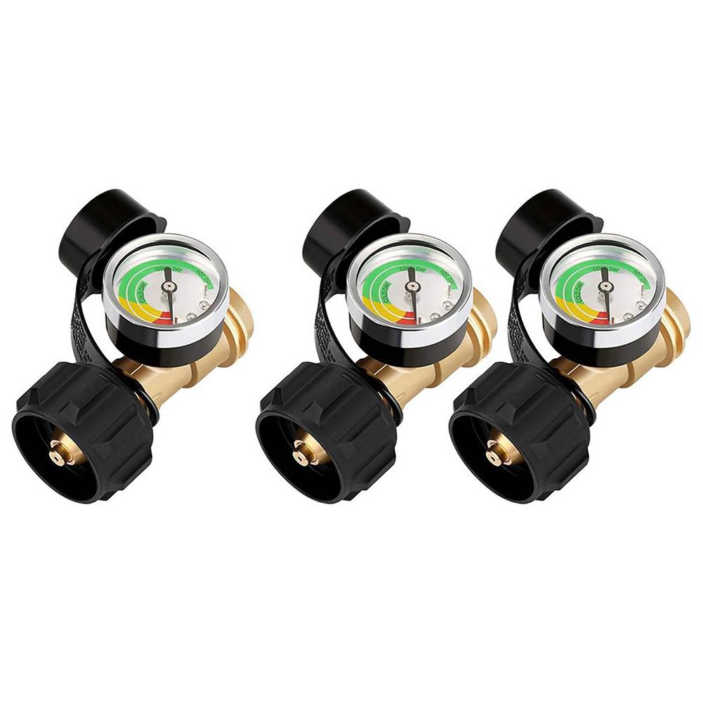 Propane Tank Gauge Level Indicator Universal Propane Gauge Propane Pressure Gauge for RV Camper Cylinder BBQ Gas Grill Heater