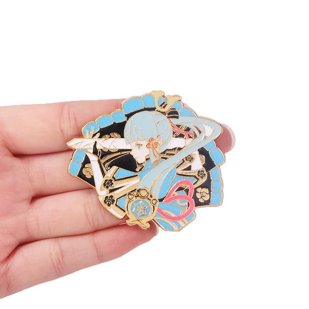 Genshin Impact Enamel Pin Brooch Naganohara Yoimiya Manyo Kamisato Ayaka Gan Yu Medal Brooch Game Fans Collect Badge Jewelry