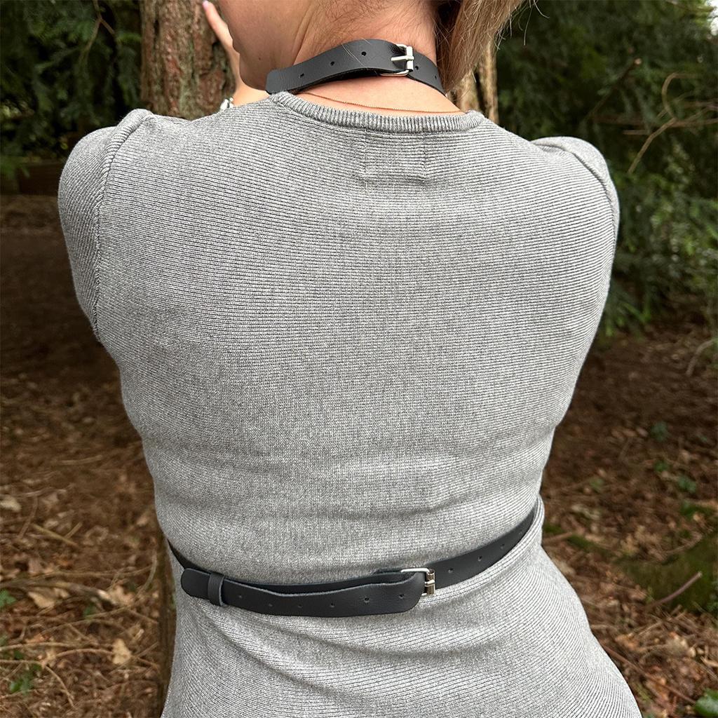 Women's sexy shoulder straps, waist belts, chest straps, PU synthetic leather underwear, shoulder straps, bras, BDSM bondage, Go