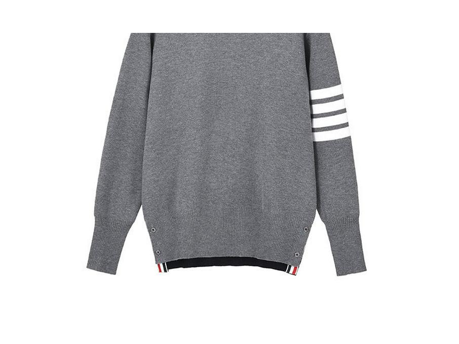 TB BROWIN2025 Autumn/Winter Colorblock Wool Sweater with Four Stripes