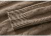 Cashmere Cable Knit Raglan Sweater - Half-High Neck, Loose Fit