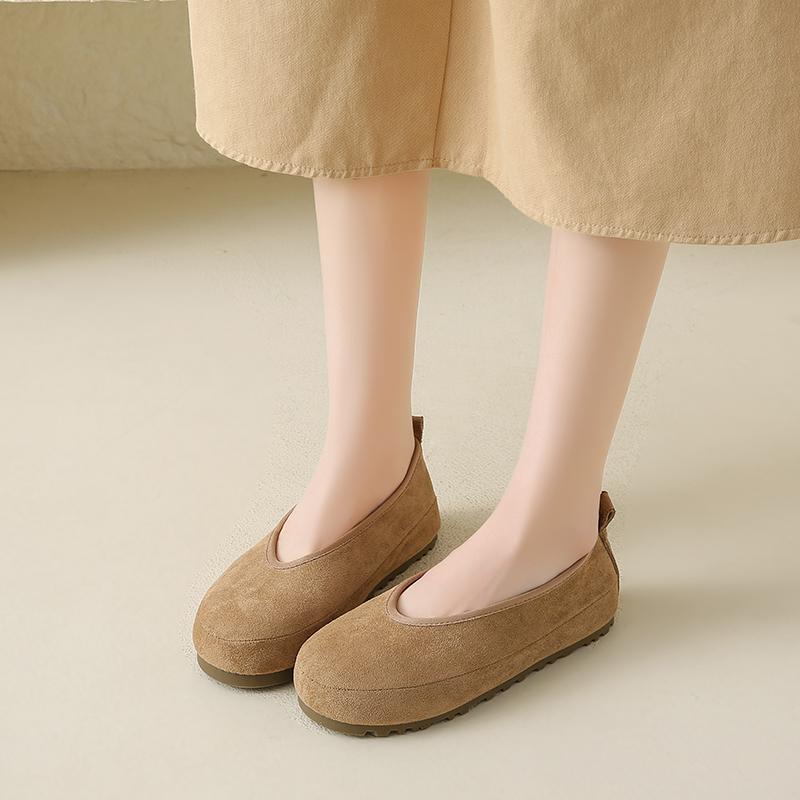 CRLAYDK Women's Footbed Comfortable Slip On Mules House Slipers With Arch Support Ladies Suede Moccasins Casual Flat Shoes