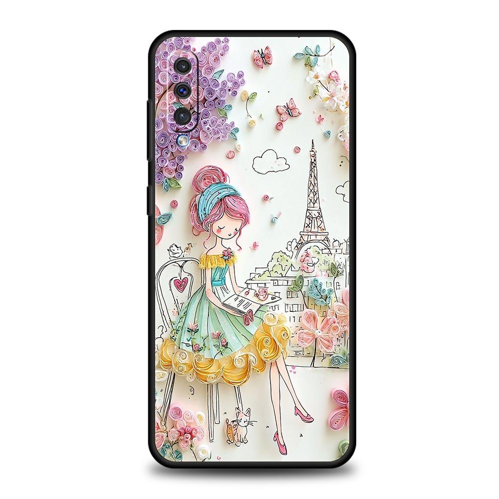 Cartoon Girl Phone Case for Samsung Galaxy A56 A36 A26 A16 A34 A24 A42 A22 A20 A12 A40 A30 A10 5G Soft TPU Cover Shell Funda Bag