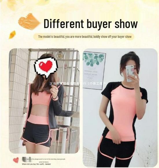 Damen Schnelltrocknendes Yoga- & Laufset - Kurzärmelig, Atmungsaktive Sportbekleidung für Sommer & Herbst