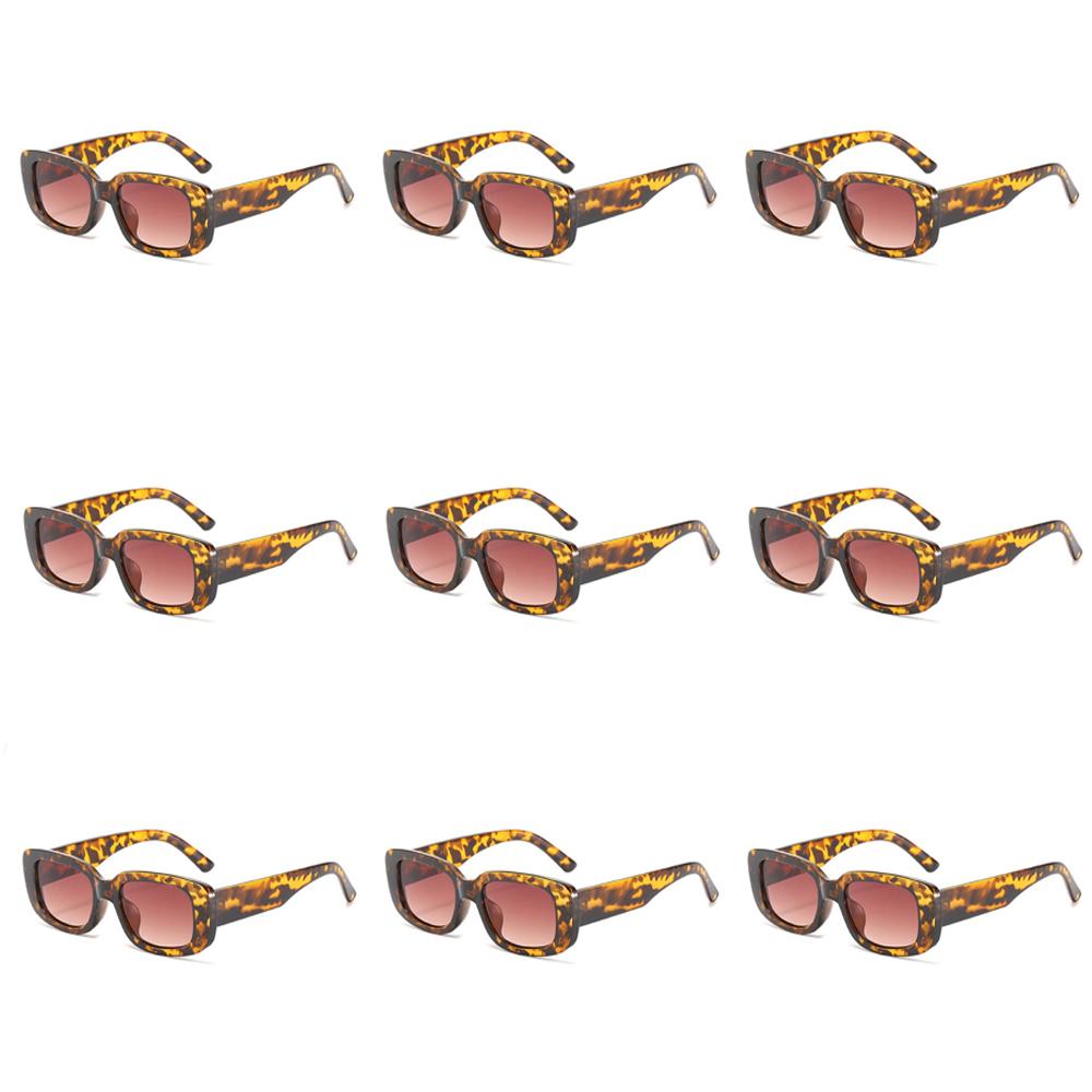 Lovatfirs 9 Pack Square Sunglasses For Party Trip Women Men Different 13 Color UV Protection