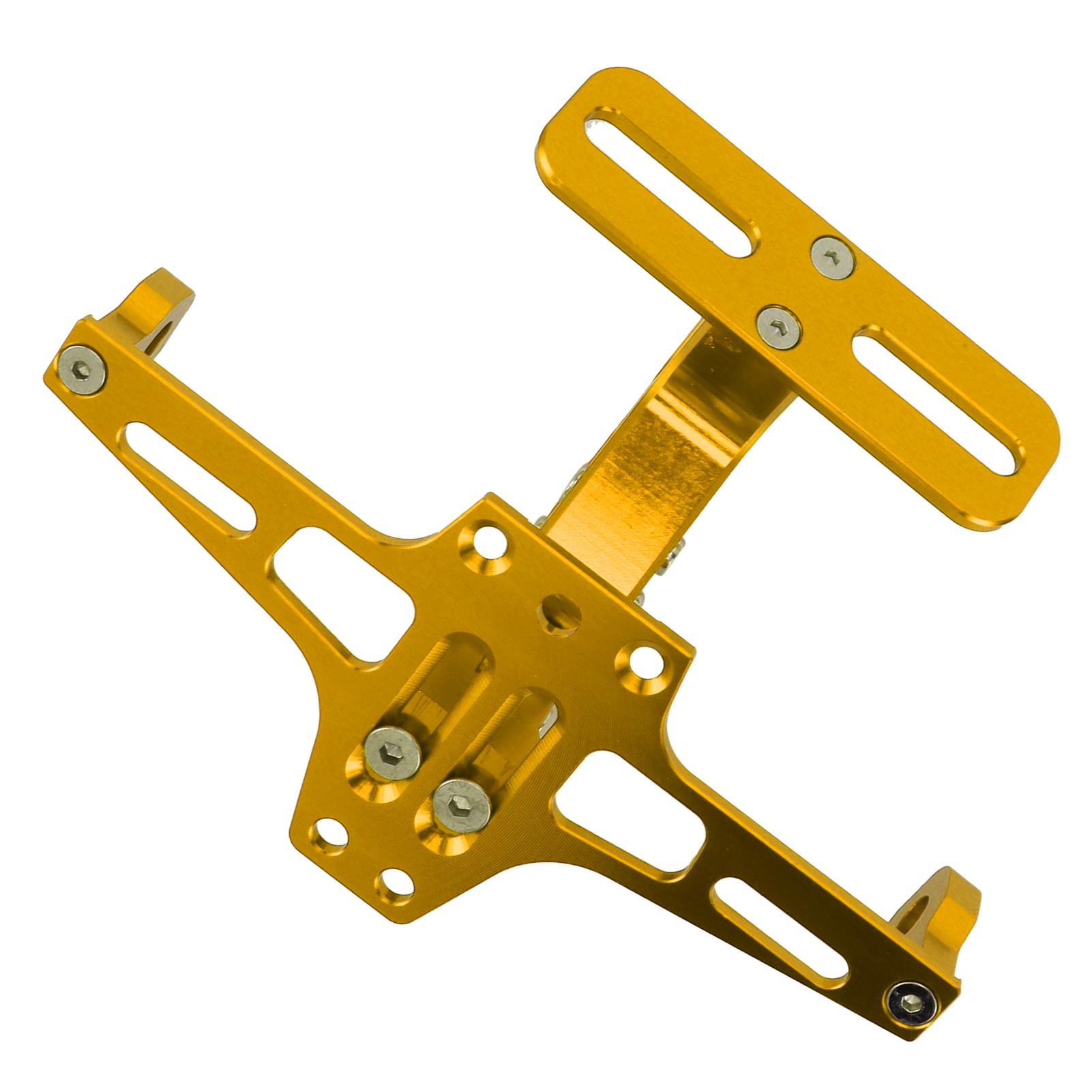 

Кронштейн номерного знака мотоцикла Алюминиевый сплав с ЧПУ Универсальный Регулируемый номерной знак мотоцикла золотой
