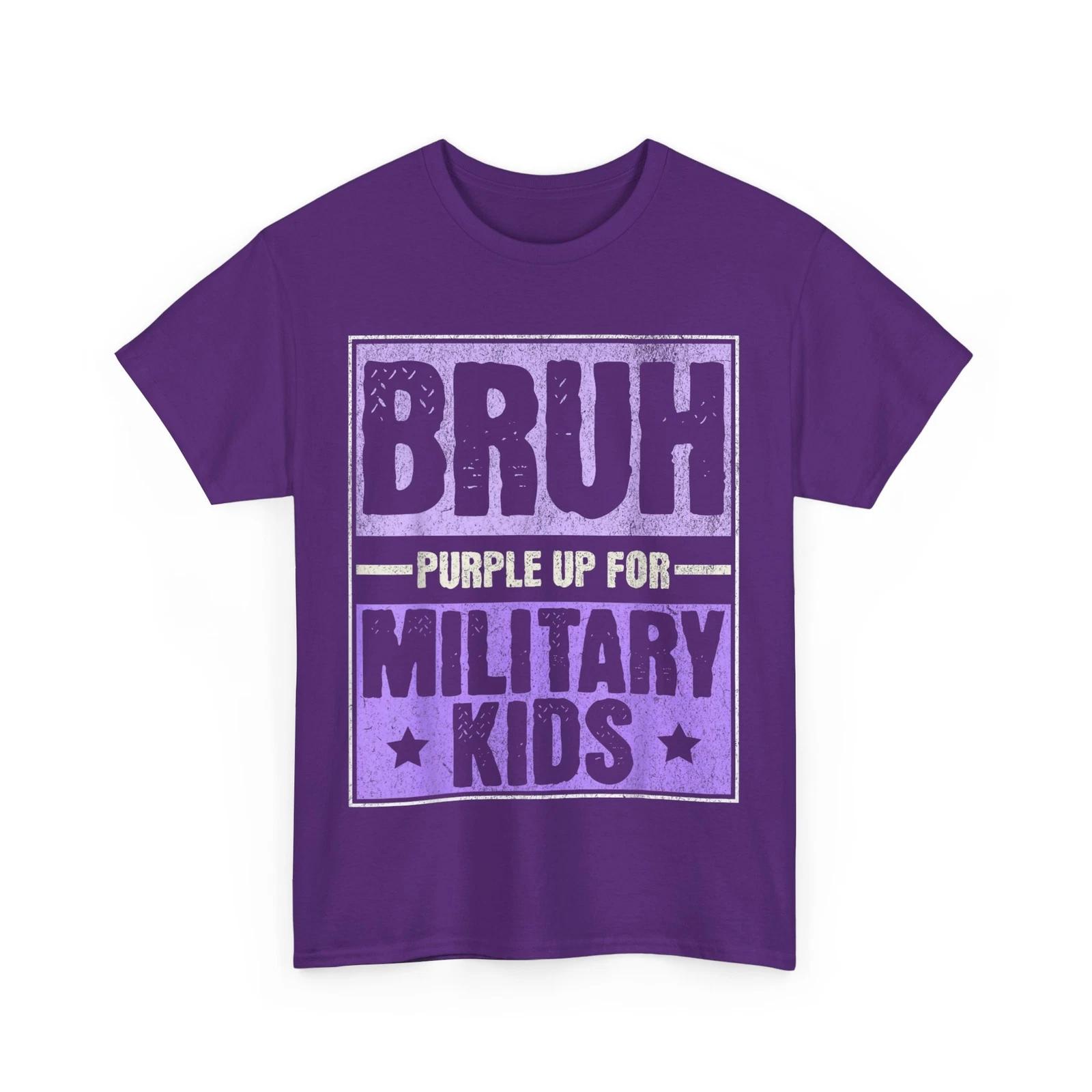 Military Child Month Shirt, Bruh Purple Up for Military Kids T-shirt 2XL