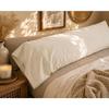 Taie de traversin en percale de coton Perrine 43 x 185 cm beige pampa