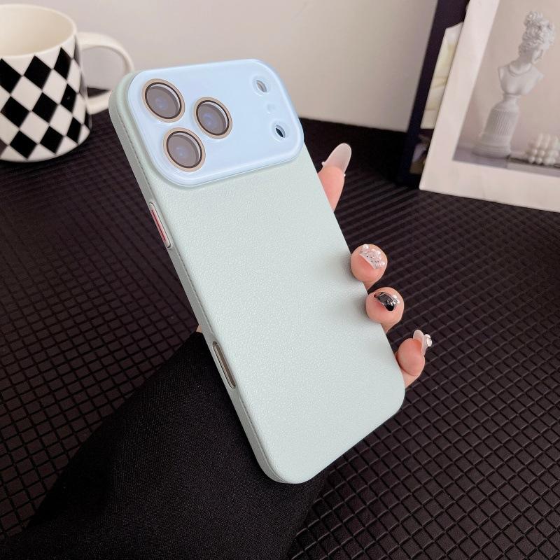 Applicable To Apple 17promax Lychee Leather Mobile Phone Case Comes with Lens Film IPhone 16 Anti Fall Pc Protection Case