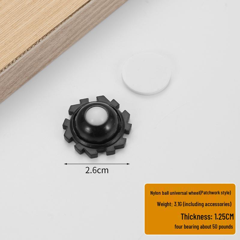 Punch-Free Adhesive Caster Wheels - Silent, Wear-Resistant, Ball Bearing, Thickened Base for Household Mobility.