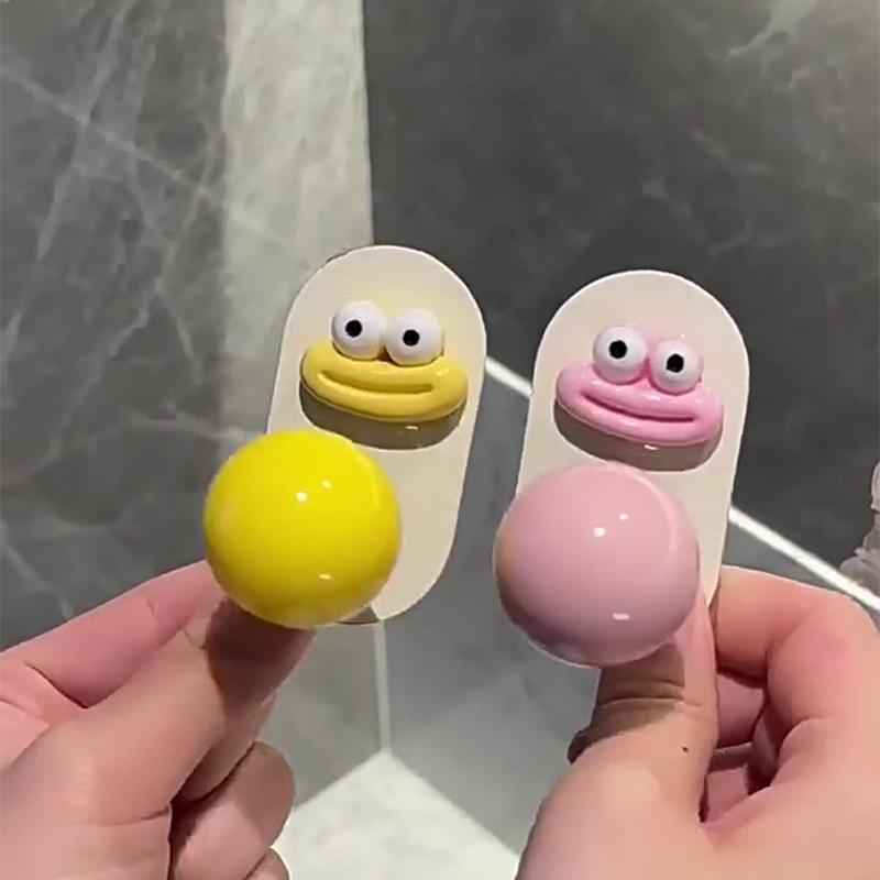 1 Pcs Cute Sausage Mouth Wall Hook Color Ball Creative Fun Hook No Stamping Multi-Purpose Mounting Hook