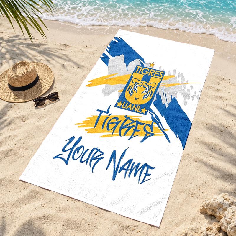 Club Tigres UANL Custom Name Beach towels also serve as bath towels summer essential a musthave for the outdoors the beach and the pool
