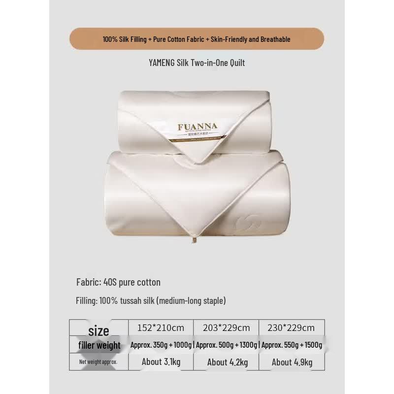 FUANNA 100% Silk All-Season Double Duvet